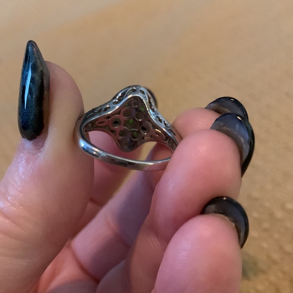 Beautiful Chrome Diopside and Black Spinel Ring. - Picture 5 of 7